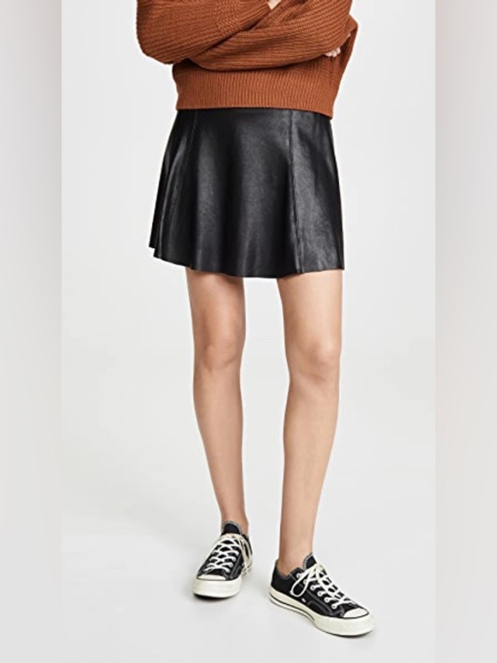 Spanx Faux Leather Skater Skirt